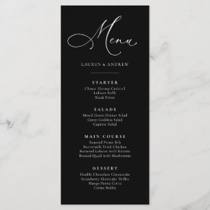Black with White Text Minimalist Simple Flat Menu