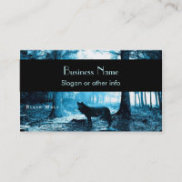 Black Wolf Alone in the Forest