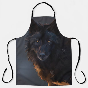 black wolf apron
