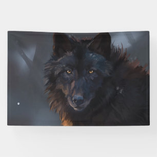 Black wolf banner