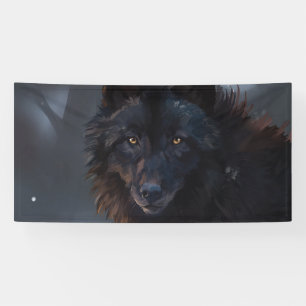 Black wolf banner