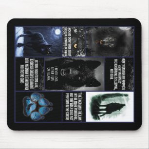 Black Wolf Blanket, Animal Love Gift Blanket Mouse Pad