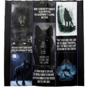 Black Wolf Blanket, Animal Love Gift Blanket Shower Curtain