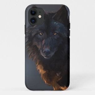 Black wolf iPhone 11 case