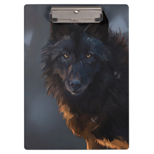 Black wolf clipboard