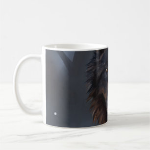 Black wolf coffee mug