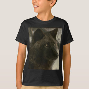 Black Wolf Dog T-Shirt