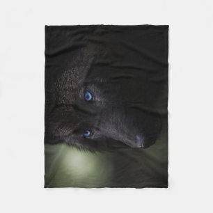 Black Wolf Fleece Blanket