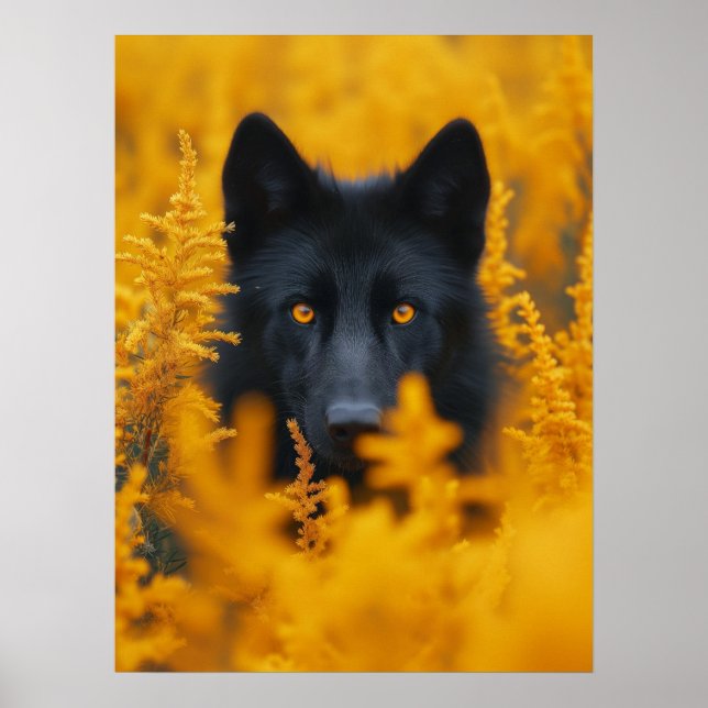 Black Wolf German Shepherd Dog  Poster (Front)