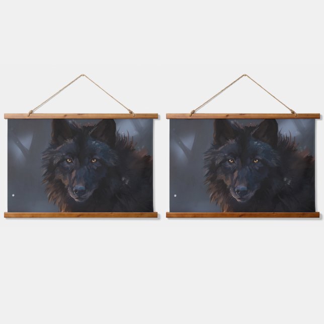 black wolf hanging tapestry (Double)