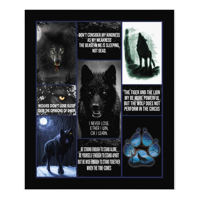 Black Wolf I Never Lose Either Photo Print (Front)
