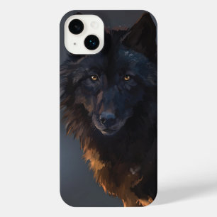 Black wolf iPhone 14 plus case