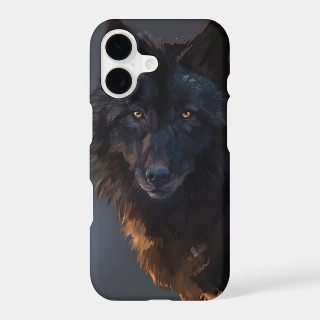 Black wolf iPhone case (Back)