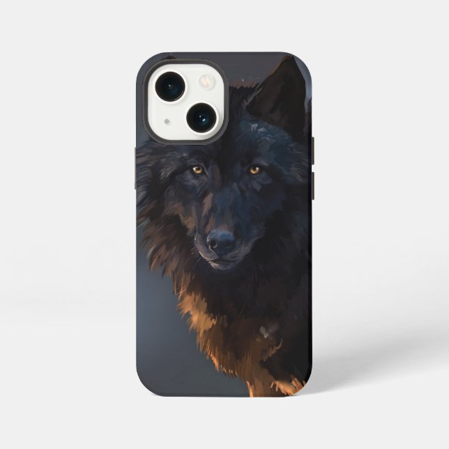 Black wolf iPhone case (Back)