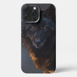 black wolf iPhone 13 pro max case