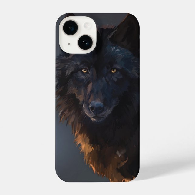 Black wolf iPhone case (Back)
