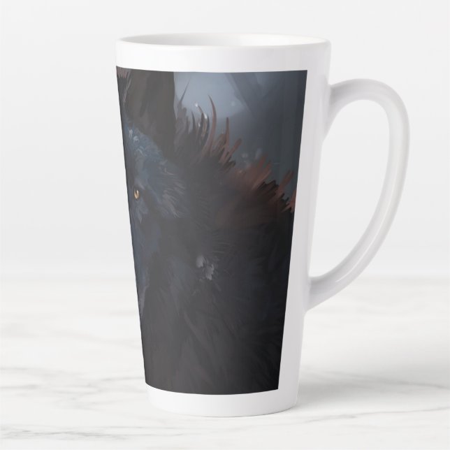 Black wolf latte mug (Right)