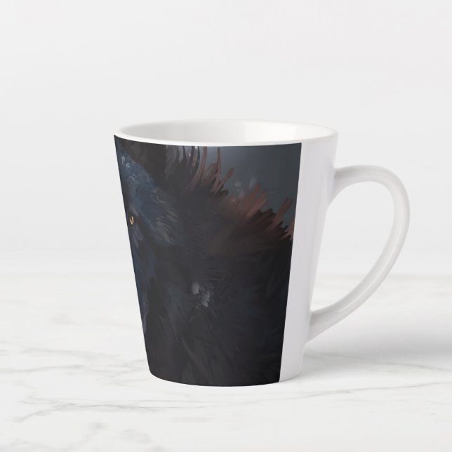 Black wolf latte mug (Right)