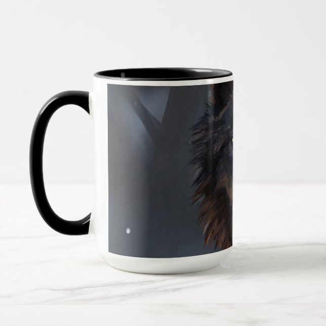 Black wolf mug (Left)