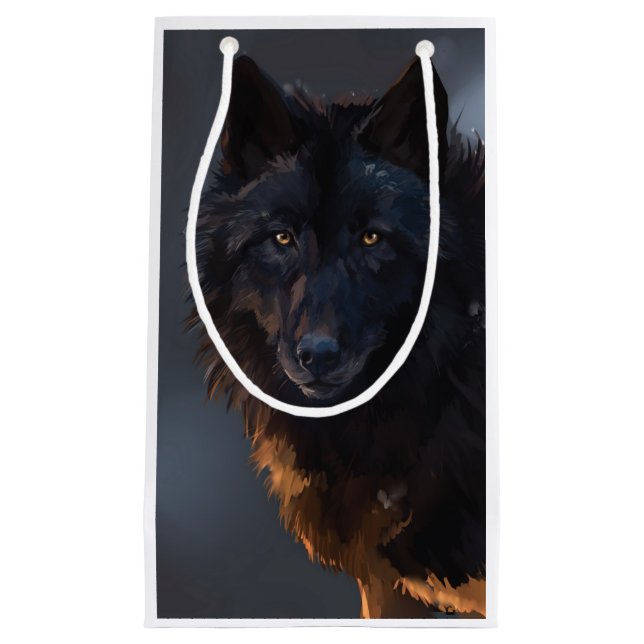 Black wolf small gift bag (Front)