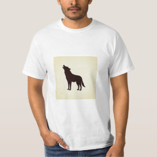 Black wolf T-shirt for men's minimalist designs
