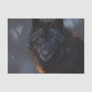 Black wolf tissue paper