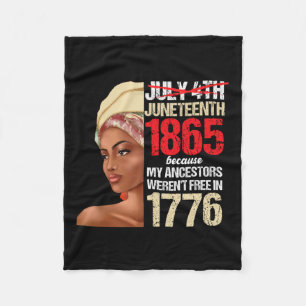 Black Woman 1865 Girl Independence Day American  Fleece Blanket