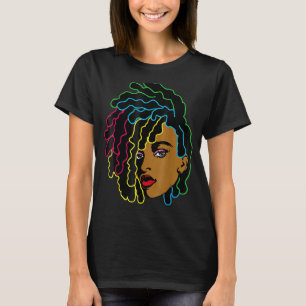 Black Woman African Afro Hair Cool Black History M T-Shirt