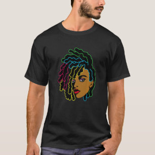 Black Woman African Afro Hair Cool Black History M T-Shirt