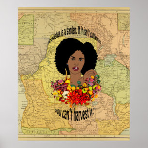 Black Woman African Proverbs Quotes Wisdom art  Poster