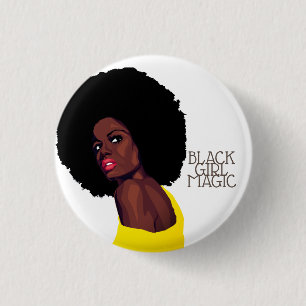 BLACK WOMAN AFRO BLACK GIRL DARK SKINNED 3 CM ROUND BADGE