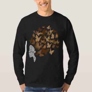 Black Woman Afro Butterfly Cool Black History Mont T-Shirt