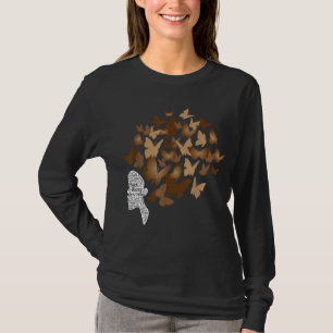 Black Woman Afro Butterfly Cool Black History Mont T-Shirt