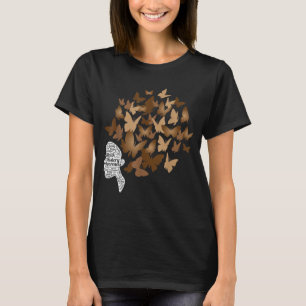 Black Woman Afro Butterfly Cool Black History Mont T-Shirt