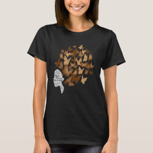 Black Woman Afro Butterfly Cool Black History Mont T-Shirt