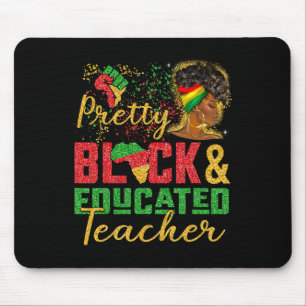 Black Woman Afro Girl Pretty Black And Educated Te Mouse Pad