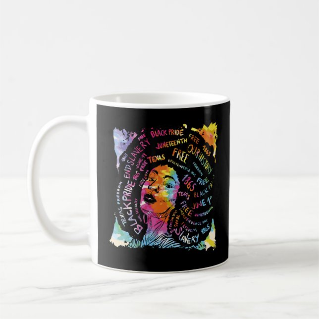Black Woman Afro Melanin Pride Black History Month Coffee Mug (Left)