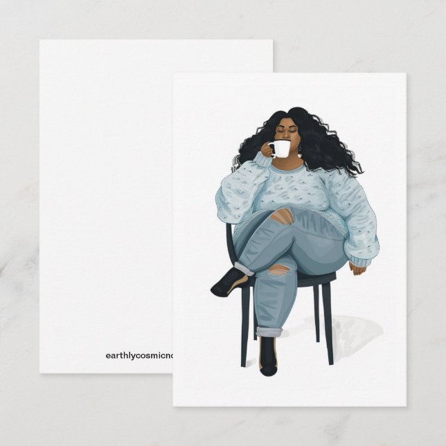 Black Woman Blank Card (Front/Back)