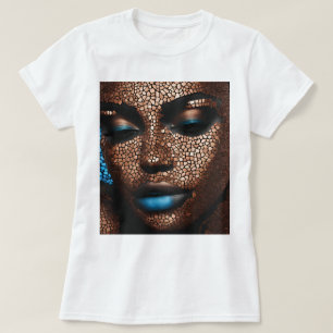 Black Woman Blue Copper Mosaic T-Shirt