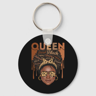 Black Woman Educated Strong Melanin Queen African Key Ring