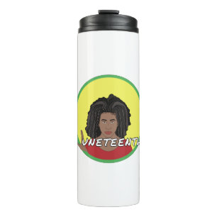 Black Woman forming the letter J for Juneteenth Thermal Tumbler