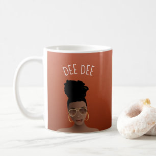 Black Woman, Gold Shades & High Bun, Copper Brown Coffee Mug