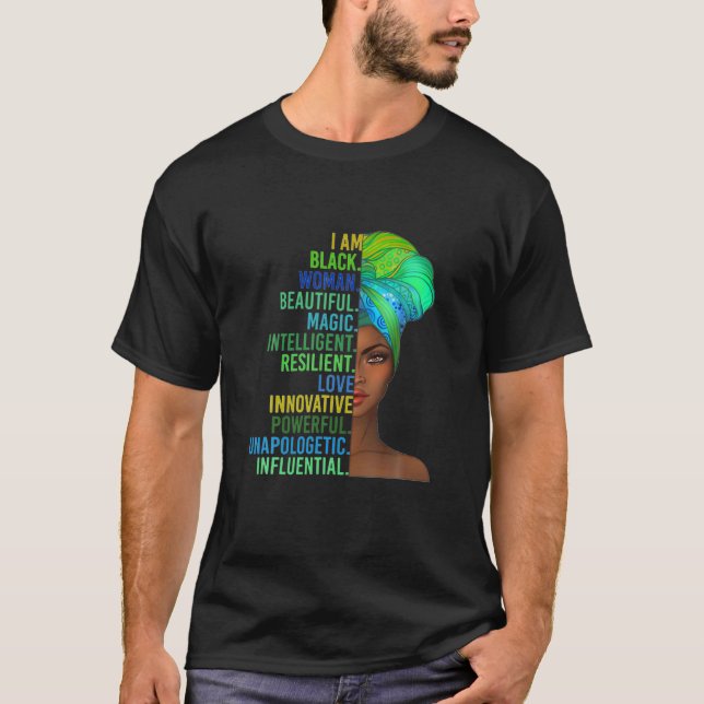 Black Woman History Month African American Pride C T-Shirt (Front)