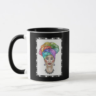 Black Woman in a Colourful Turban Mug