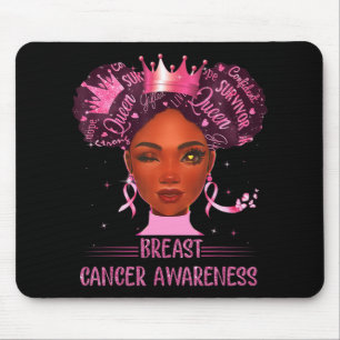 Black Woman In October We Wear Pink Breast Cancer  Mouse Pad