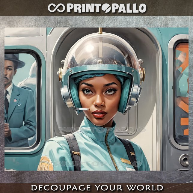 Black woman in retro futurism comic style tissue paper (Creator Uploaded)