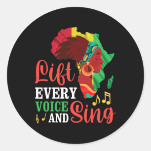 Black Woman Lift Every Voice And Sing Black Histor Classic Round Sticker