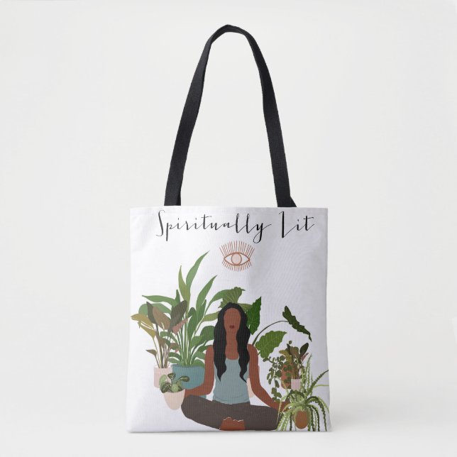 Black Woman Meditating Tote (Front)