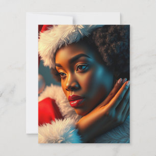 Black Woman Melanin Christmas Tree Xmas Ornaments Holiday Card