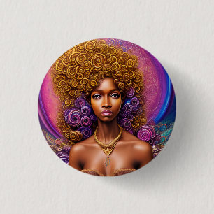 Black Woman Melanin Queen Brown Skin Sista Women 3 Cm Round Badge